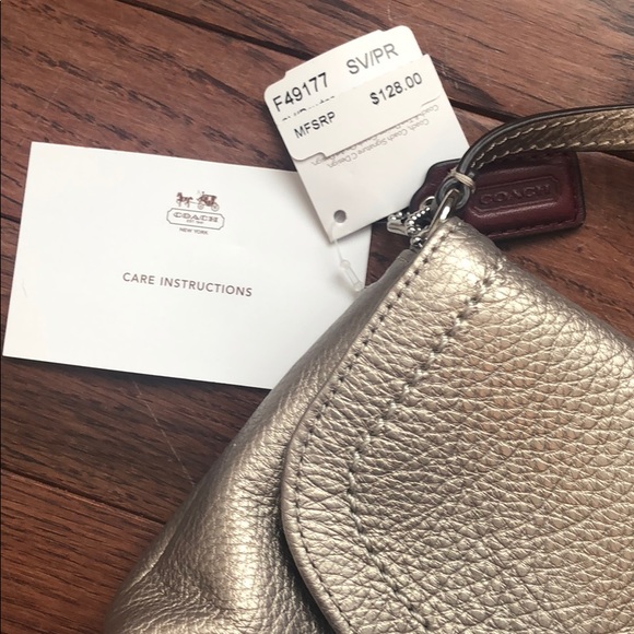 Silver/pewter coach clutch - Picture 2 of 4